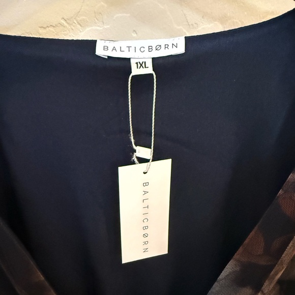 Baltic Born Midnight Blue and Blush Floral Gown - Picture 5 of 9